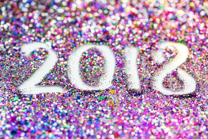 2018 Happy New Year background Multicoloured glitter 2018 Happy New Year background Multicoloured glitter